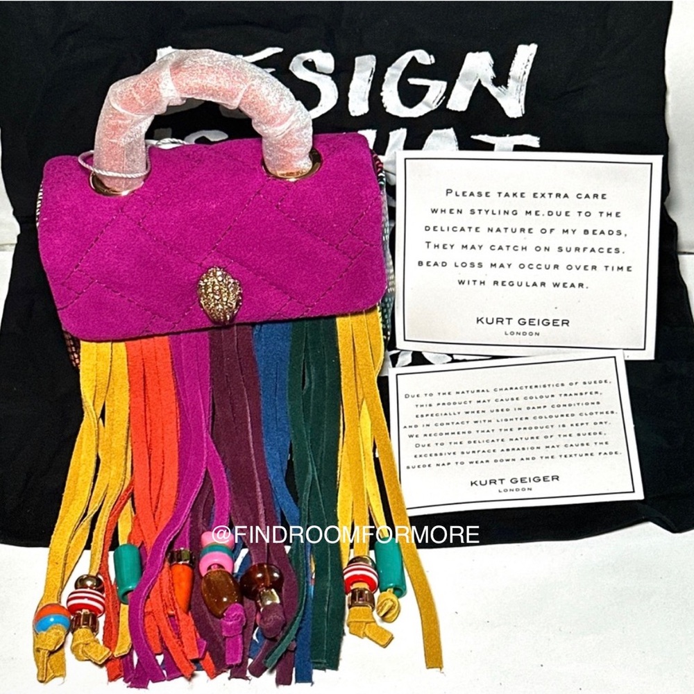 Kurt Geiger Micro Kensington Fringe Crossbody Bag - Picture 12 of 17